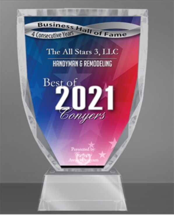 Award plaque for Best of 2021 Congress in remodeling.