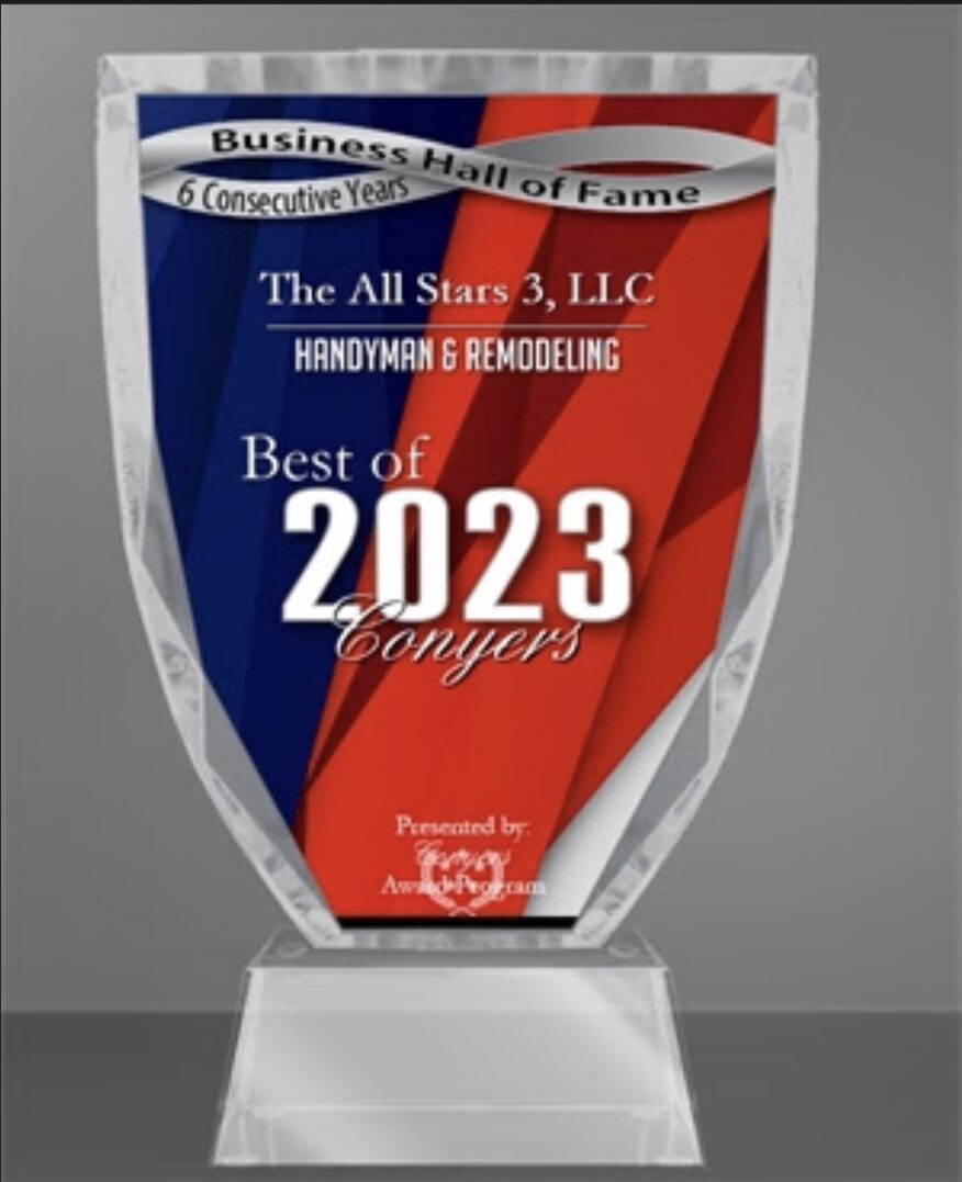 Award plaque for Best of 2023 in Brightman's Remodeling.